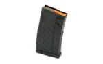 HEXMAG 10RD black magazine, angled front view with hex-patterned body and orange follower