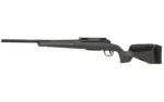Savage Arms SAV 110 TRL BLZR XP, gray side view with black barrel, rail and adjustable stock
