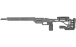 MasterPiece Arms MPA HYBRID CHASSIS R700 SHORT TNG, tan chassis in right-side view with adjustable stock