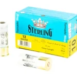 STERLING BG turquoise and yellow box in three-quarter view with three white shells