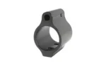 BOOTLEG LOW PROFILE AR15 GAS BLOCK black gas block, angled front view with circular opening