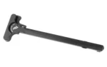 BOOTLEG AR 15 CHARGING HANDLE black charging handle, angled top view with extended latch