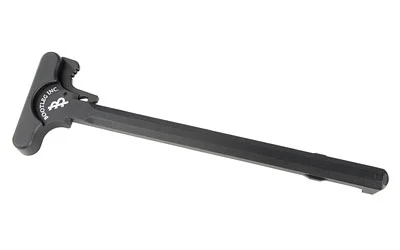 BOOTLEG AR 15 CHARGING HANDLE black charging handle, angled top view with extended latch