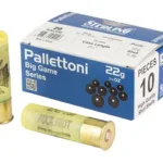 Sterling Big Game 20GA Buck, blue and white ammunition box with two yellow shells
