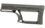 Luth-AR MBA-2 Skullaton Rifle Stock black, left-side view with open frame and adjustment holes