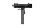 MasterPiece Arms MPA Defender, black side view with long magazine and threaded barrel