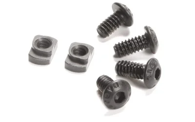 primary-20132 MAGPUL M-LOK T-Nut Replacement Set, angled view of black screws and rectangular T-nuts