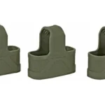 MAGPUL Orig Mag Assist, olive drab front three-quarter view of three matching pieces