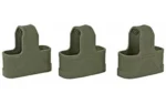 MAGPUL Orig Mag Assist, olive drab front three-quarter view of three matching pieces
