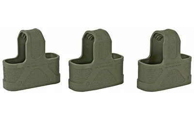 primary-20133 MAGPUL Orig Mag Assist, olive drab front three-quarter view of three matching pieces