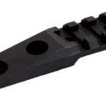 MAGPUL M-LOK Aluminum Rail/Light Mount, black angled top view with slots and mounting holes