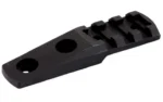 MAGPUL M-LOK Aluminum Rail/Light Mount, black angled top view with slots and mounting holes