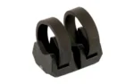 MAGPUL LIGHT MOUNT V-BLOCK/RINGS BLK black mount in angled front view with twin rings