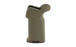 MAGPUL MOE K2+ GRIP olive drab grip, angled side view with textured surface