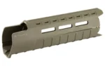 Magpul MOE SL olive drab handguard, angled side view with elongated ventilation slots