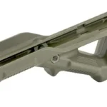 Magpul AFG1 angled foregrip, olive drab side view with ridged grip and rail channel