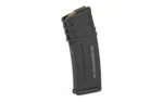 MAGPUL PMAG 30G, black, angled side view with curved body and textured panels