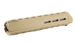 MAGPUL MOE M-LOK HANDGUARD RIFLE, FDE angled side view with slots and ribbed lower edge