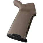 MAGPUL MOE PLUS AR GRIP, flat dark earth angled side view with textured front strap
