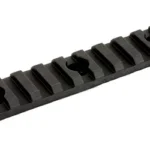 MAGPUL M-LOK POLY RAIL SECT, black angled top view with nine raised slots