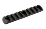 MAGPUL M-LOK POLY RAIL SECT, black angled top view with nine raised slots