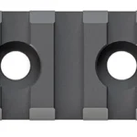 Magpul M-LOK Poly Rail Section, 3-slot black rail shown from the underside with two mounting holes
