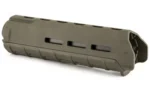 MAGPUL MOE M-LOK HANDGUARD MID, olive drab angled side view with elongated slots