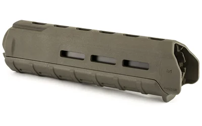 primary-20175 MAGPUL MOE M-LOK HANDGUARD MID, olive drab angled side view with elongated slots