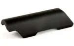 MAGPUL CHEEK RISER MOE/CTR, black angled side view with curved top and mounting tabs