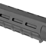 MAGPUL MOE M-LOK HANDGUARD CARB, black angled view with M-LOK slots and ribbed lower edge