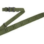 MAGPUL MS1 Padded Sling, ranger green angled view with segmented shoulder pad and buckles