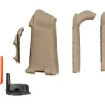 MAGPUL MIAD AR Gen 1.1 Grip Kit, FDE grip and backstraps with orange bottle and hardware
