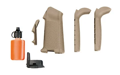 primary-20238 MAGPUL MIAD AR Gen 1.1 Grip Kit, FDE grip and backstraps with orange bottle and hardware