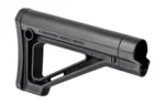 Magpul MOE Fixed Stock black, right-side view with triangular cutout and ribbed buttpad