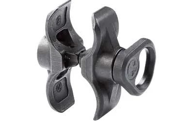 MAGPUL SGA Forward Sling Mount Rem 870, black angled view with sling loop and mounting hardware