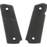 MAGPUL MOE 1911 grip panels, black, front view with textured surfaces and screw holes