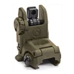 MAGPUL MBUS REAR FLIP SGHT GEN 2 OD green rear sight, front view in raised position
