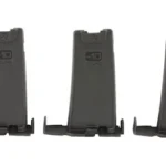 MAGPUL 5.56 Minus 10-Round Limiter, front view of three black magazine limiters