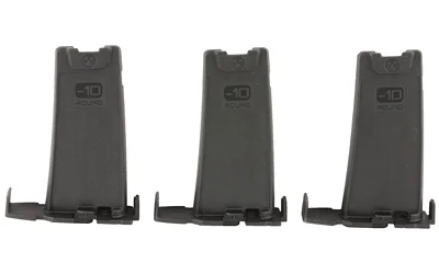 primary-20268 MAGPUL 5.56 Minus 10-Round Limiter, front view of three black magazine limiters