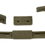 MAGPUL M-LOK HAND STOP KIT ODG, top view of four olive drab textured components