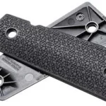 MAGPUL MOE 1911 GRIP PANELS BLK two black textured grip panels with mounting holes