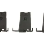 MAGPUL 5.56 Minus 5-round limiter three-pack in black, front view with hooked bases