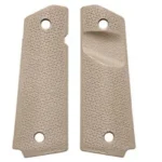 MAGPUL MOE 1911 GRIP PANELS TSP FDE tan textured grip panel pair, outer faces visible