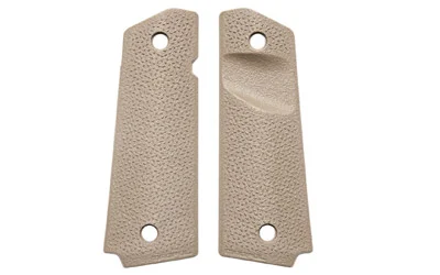 primary-20289 MAGPUL MOE 1911 GRIP PANELS TSP FDE tan textured grip panel pair, outer faces visible