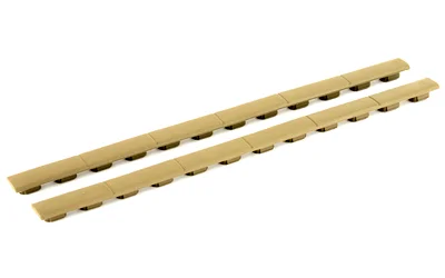 primary-20295 Magpul M-LOK Rail Cover Type 1 in FDE, two long ribbed strips shown from above