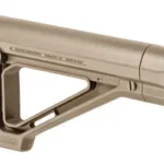 MAGPUL MOE Fixed Stock Mil-Spec FDE, left-side view with triangular support and rounded cheek rest