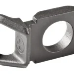 Magpul SGA Rem 870 Receiver Sling Mount, black angled view with loop and circular mounting hole
