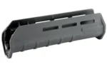 Magpul MOE M-LOK forend, gray angled side view with vent slots and ribbed grip