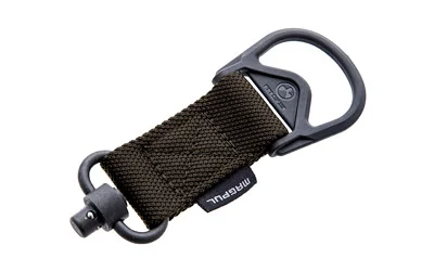 primary-20368 MAGPUL MS1 Single Point QD Adapter with ranger green webbing, black loop and swivel hardware