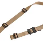 MAGPUL MS1 SLING coyote brown sling laid out with black adjustment hardware